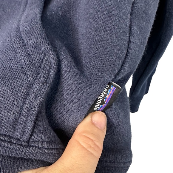 Patagonia SMALL+XL Navy P-6 Logo Uprisal Hoodie Worn/Vintage Look Recycled - Picture 9 of 13